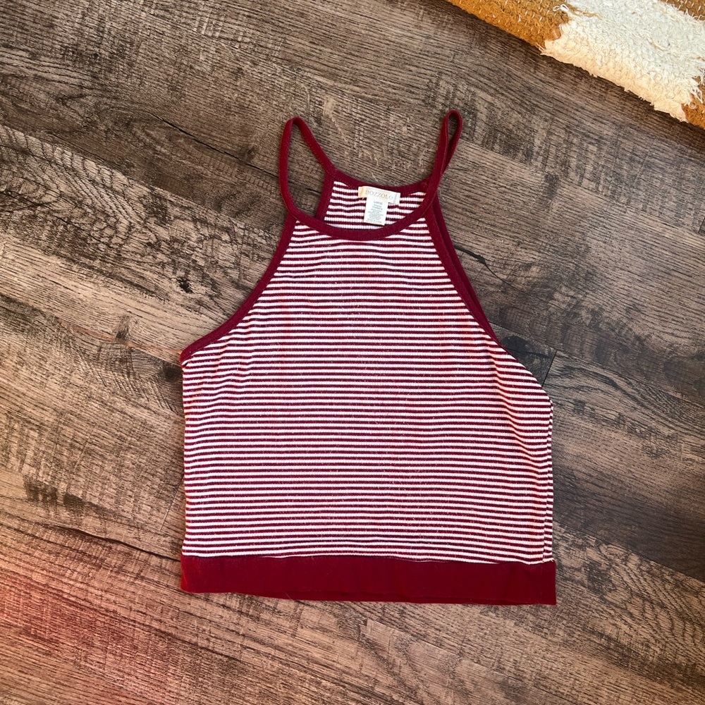 High neck cropped tank